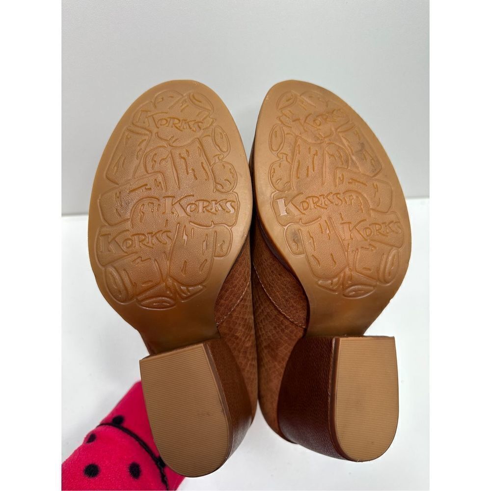 Korks Brown Leather Snake Gemini Chunky Ankle‎ Booties Size 9.5 New - Picture 11 of 12